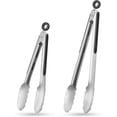 thumbnail image 1 of Stainless Steel Kitchen Tongs, Silicone Non-slip Grip, Locking Grilling Food Tongs Set of 2, 9-inch & 12-inch, 1 of 5