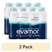 (2 pack) Evamor Naturally Alkaline Artesian Water Natural Artesian, 20 Fl Oz.