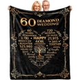 thumbnail image 1 of LHSHID Personalized Wedding Anniversary Blanket 60th Anniversary Blanket 60 Years Anniversary Diamond Wedding Gifts for Couple Parents 60th Wedding for Wife Her Husband Him 40"x50", 1 of 8