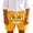 Orange, variant on Girl Shorts Size 2-3Y Kids Smirk Face Print Drawstring Swim Shorts