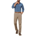 thumbnail image 2 of CAMISA DE VESTIR DE MANGA LARGA A CUADROS PARA HOMBRE INSPIRAR CHIC, CON COLLAR PUNTA Y BOTONES, CAMISA A CUADROS, TAMAÑO L, AZUL OSCURO, 2 of 6