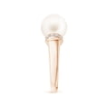 thumbnail image 6 of ANGARA Freshwater Cultured Pearl Collar Ring with Diamonds in 14K Rose Gold for Women | June Birthstone, Birthday, Anniversary, Jewelry Gift for Women | Pearl Ring, 6 of 12
