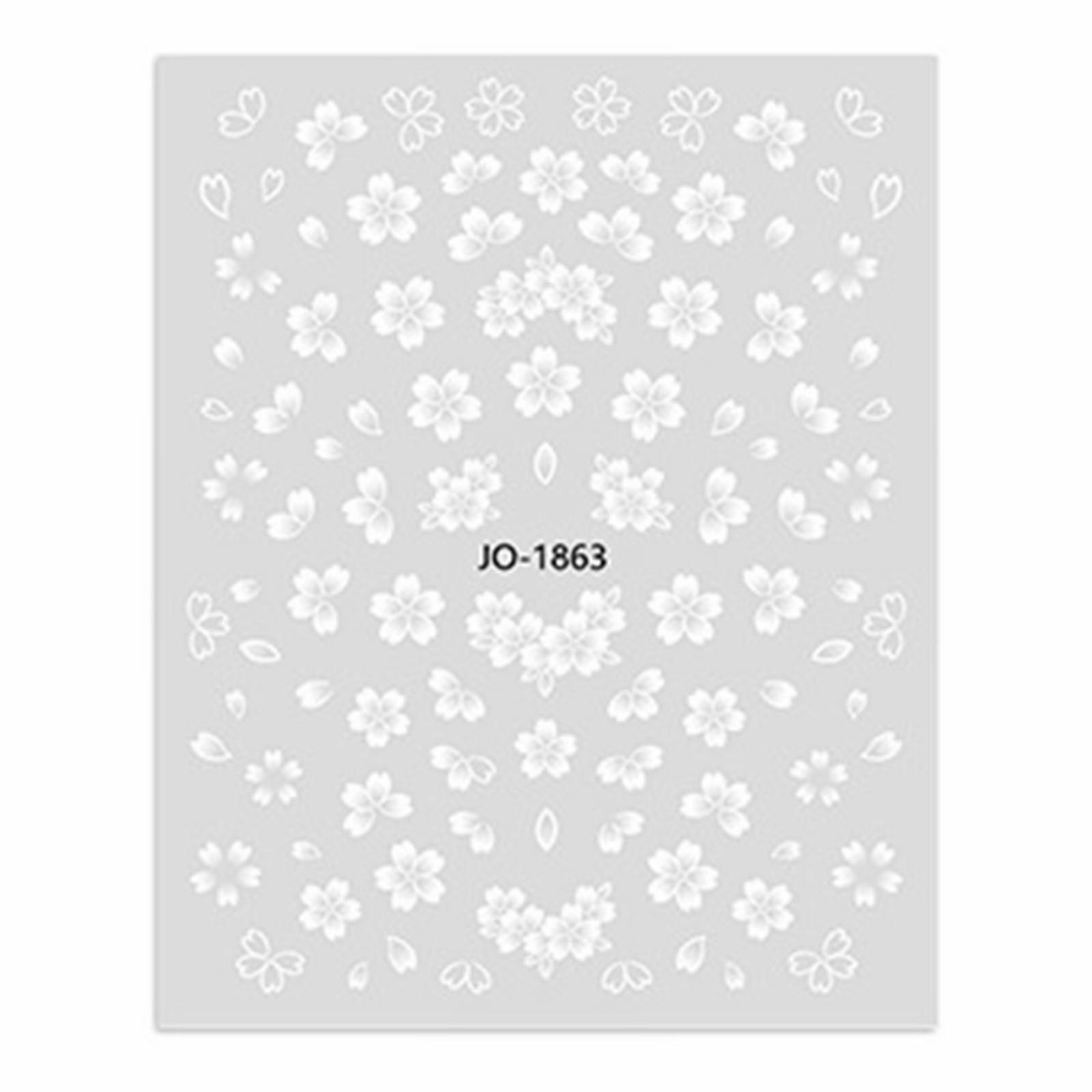 HSMQHJWE Color Street Nails White's Flower Ice Flower Stickers Small
