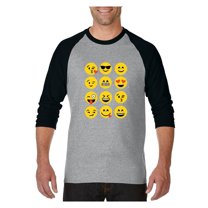 Mens Raglan Sleeve Baseball T-Shirts - Emoji Group