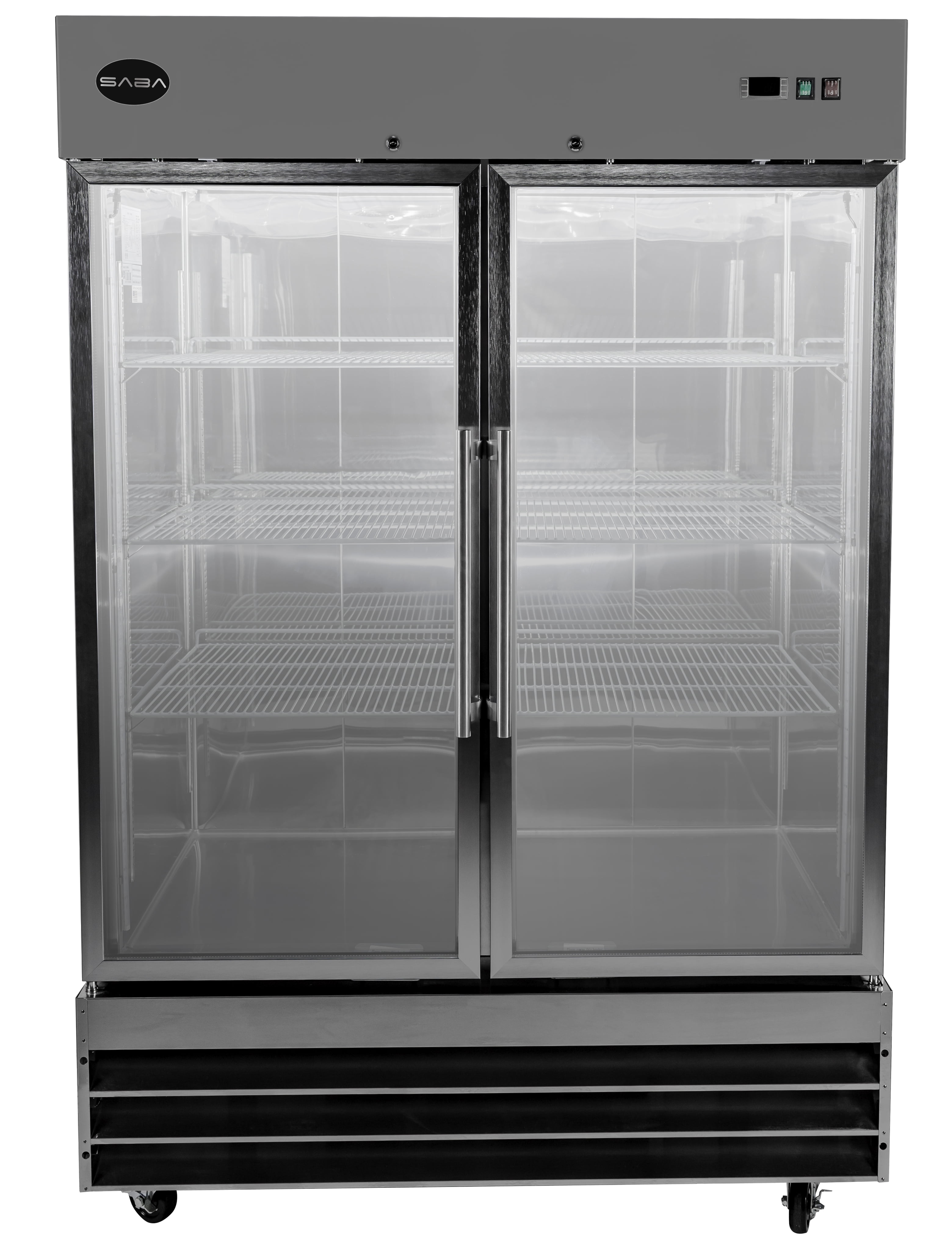 Heavy Duty Commercial 47 cu ft Stainless Steel Glass Door Reach-In Freezer (2 Door)