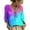 Sky Blue, variant on Womens 3/4 Length Sleeve Tunic Tops V Neck Lace Casual Loose Fit Blouses Boho Fashion Loose Fit Work Blouses
