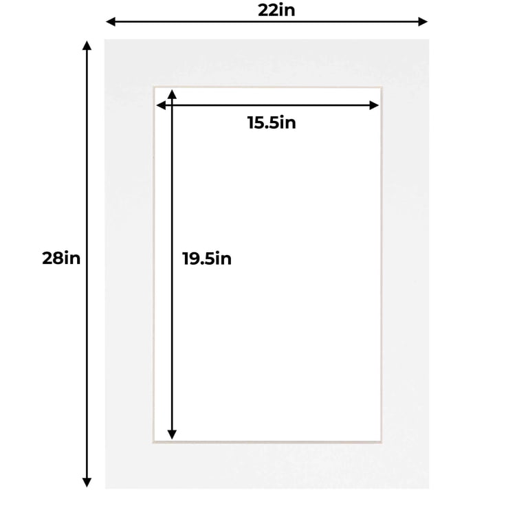 25-Pack White Acid-Free Photo Mats - Pre-Cut 16x20 For 11x14 Pictures, With Backing Boards & Sleeves