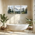 thumbnail image 3 of Green Mountain Forest Wall Art Set - 12"x16"x3 Piece Modern Landscape Painting Canvas Art Prints for Living Room Bedroom Office Home Decor Ready to Hang, 3 of 5