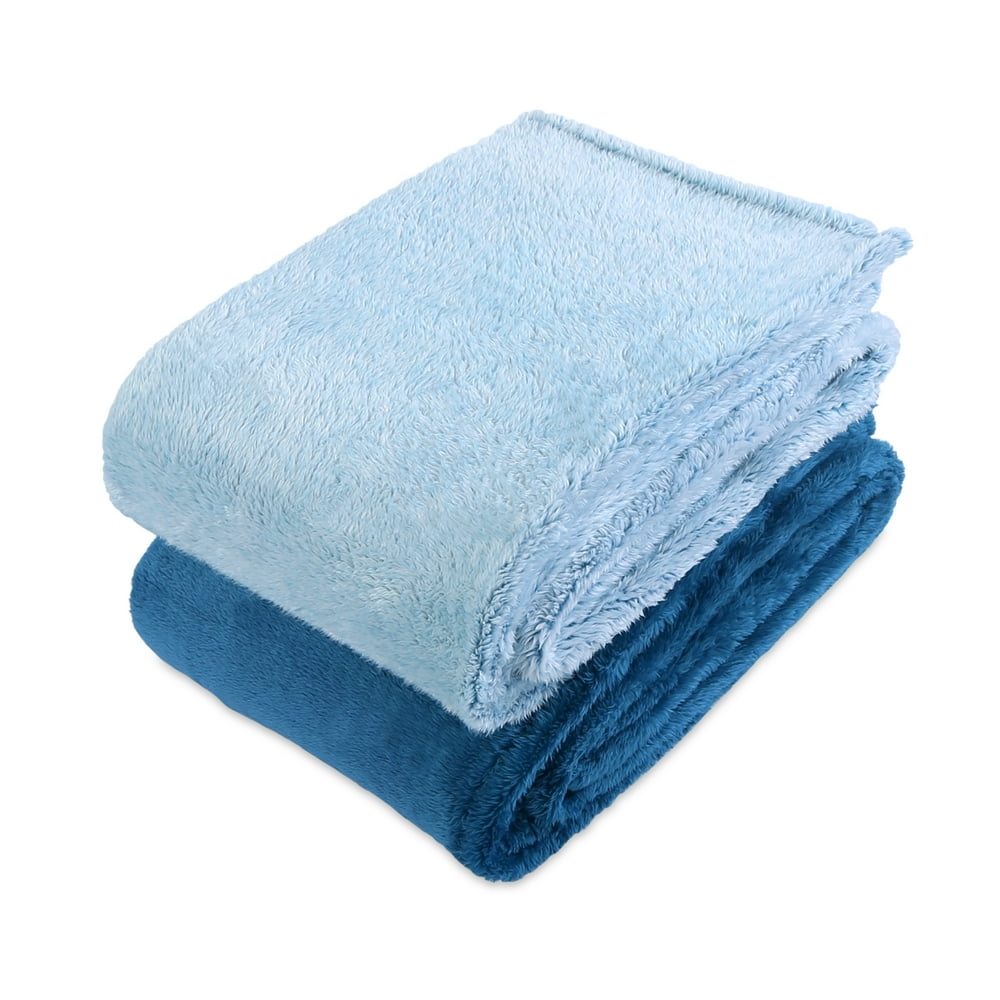 Berkshire Blanket ExtraFluffy Tipped & Solid 2Pack Special