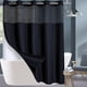 thumbnail image 2 of Cortina de ducha sin ganchos con forro de tela a presión, cortinas de ducha gruesas y resistentes con tejido de gofre y ventana superior de malla, juego de cortinas de baño impermeables estilo hotel,, 2 of 5
