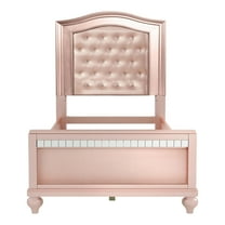 Furniture of America Paisley Contemporary Wood Twin Panel Bed in Rose Gold