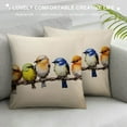 thumbnail image 3 of Fenyluxe  Watercolor Birds Pillows Decorative Throw Pillows,Hand-Painted Oil Painting Rustic Birds Square Pillow Cases,Cute Colorful Spring Summer Decor 22x22in, 3 of 5