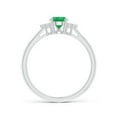 thumbnail image 2 of ANGARA Natural Pear Emerald Solitaire Ring with Trio Diamond Accents in 14K White Gold for Women (Size-7x5mm) | May Birthstone, Birthday, Anniversary, Jewelry Gift for Women | Natural Emerald Ring, 2 of 10