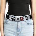 thumbnail image 5 of Buckle-Down Belt, Seatbelt Buckle Belt, Watch Me Dab Stars Black Red White Crackle Gray, 34 to 52 Inches, 5 of 9