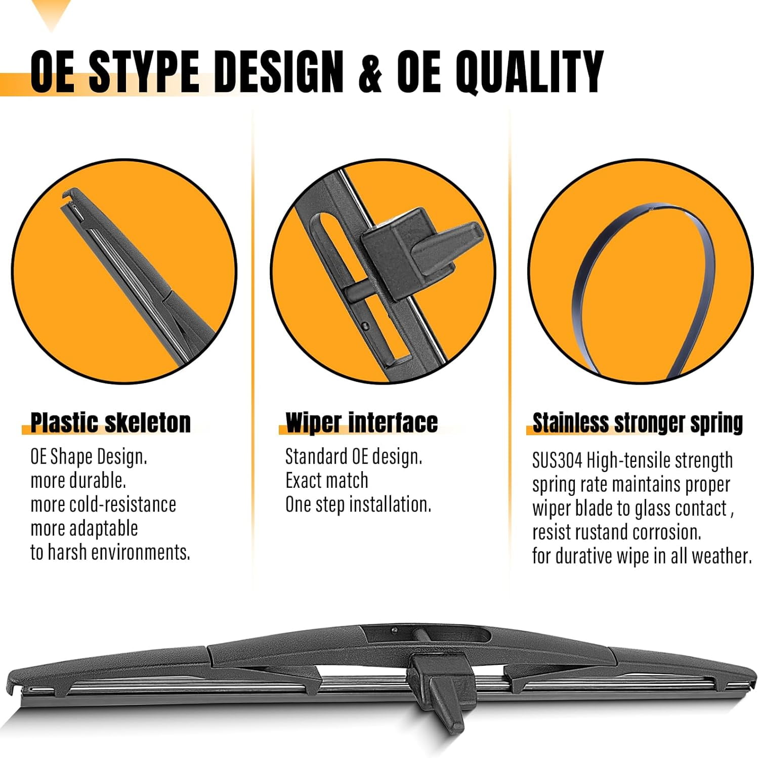 2 Wipers Replacement for Honda Pilot Rear Windshield Wiper Blade 2009-2015,2 Pieces of Rear Wiper Blade 14 inch…