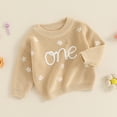 thumbnail image 2 of BemeyourBBs Baby Girl First Birthday Outfit One Embroidery Sweater Pullover Oversized Knit 1st Birthday Winter Cute Clothes, 2 of 7
