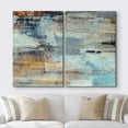 thumbnail image 2 of wall26 Canvas Print Wall Art Set Blue &amp; Yellow Grunge Color Field Abstract Patterns Digital Art Modern Art Chic Scenic Colorful Multicolor for Living Room, Bedroom, Office - 16"x24"x2 P, 2 of 5