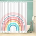 thumbnail image 2 of Rainbow Shower Curtain Set Cute Pink Pattern Bath Curtain Simple Fabric Cloth Bathroom Decor Set Hooks Included 72"x 72", 2 of 6