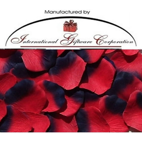 Red / Navy Blue - Two Tone - 100 Silk Rose Petals Wedding Favors - Solid Colors - Wedding Reception and Party Supplies