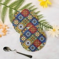 thumbnail image 3 of GZHJMY Mexican Talavera Round Coaster, 4 Pcs Heat Resistant Absorbent Drink Coaster for Kitchen Bar Cafe Decor, 3 of 7