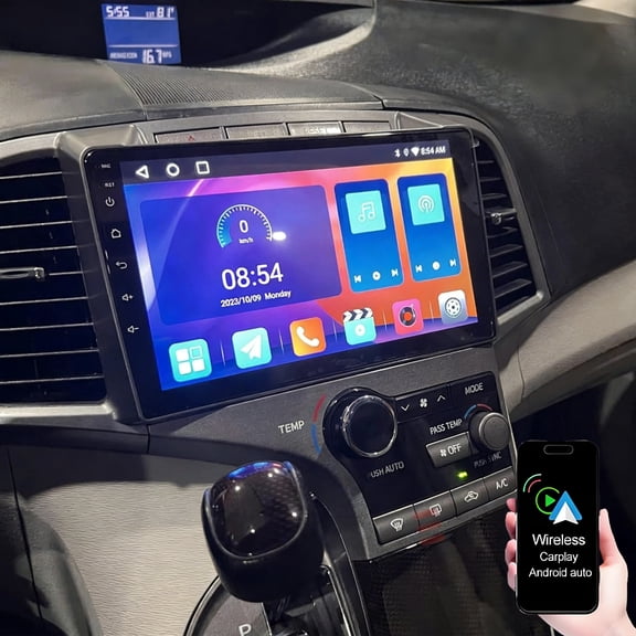 Eforcase Car Radio for Toyota Venza 2008-2016 with Wireless Carplay Android Auto, Android 15 Car Stereo 9 inch Touch Scree Mirror Link GPS Navigation Bluetoot AM/FM with Backup Camera