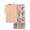 Orange, variant on Women Print Cotton Pajama Set Short Sleeve Solid Top & Pants 2 Piece Sleepwear