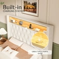 thumbnail image 7 of Merluxy LED King Bed Frame,Charging Station and Storage Upholstered Headboard/Velvet/Cream, 7 of 7