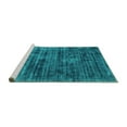 thumbnail image 2 of Ahgly Company Machine Washable Indoor Square Abstract Turquoise Blue Contemporary Area Rugs, 4' Square, 2 of 4