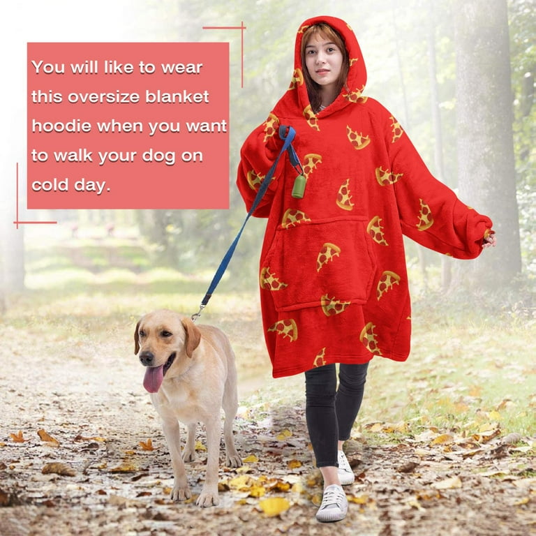 Pizza Blanket Hoodie Wearable Blanket Hoodie for Adults Sherpa All Patterns Oversized Sweatshirt Blanket with Pockets Walmart