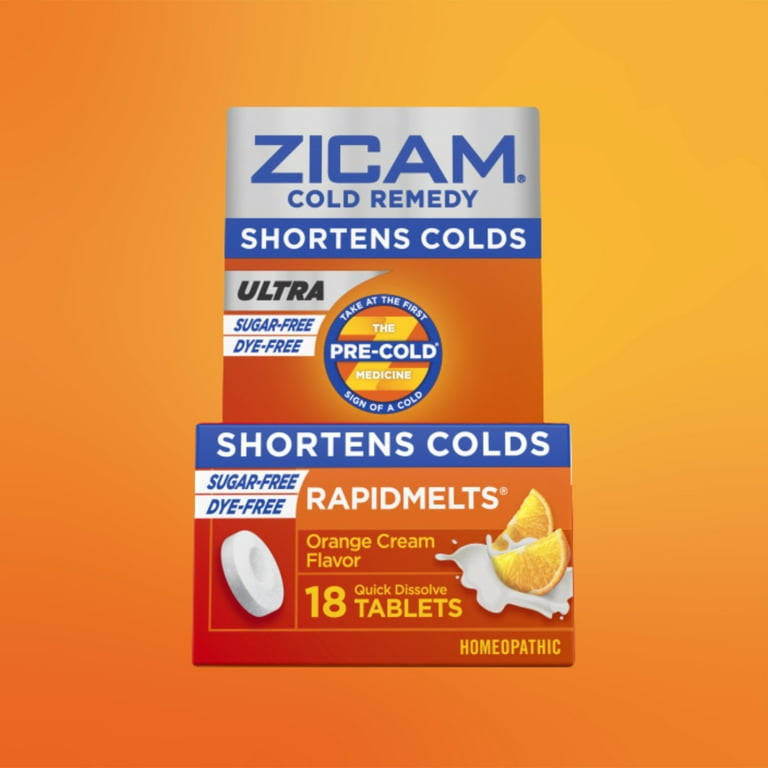 Zicam Ultra Cold Remedy Zinc Rapidmelts, Orange Cream Flavor