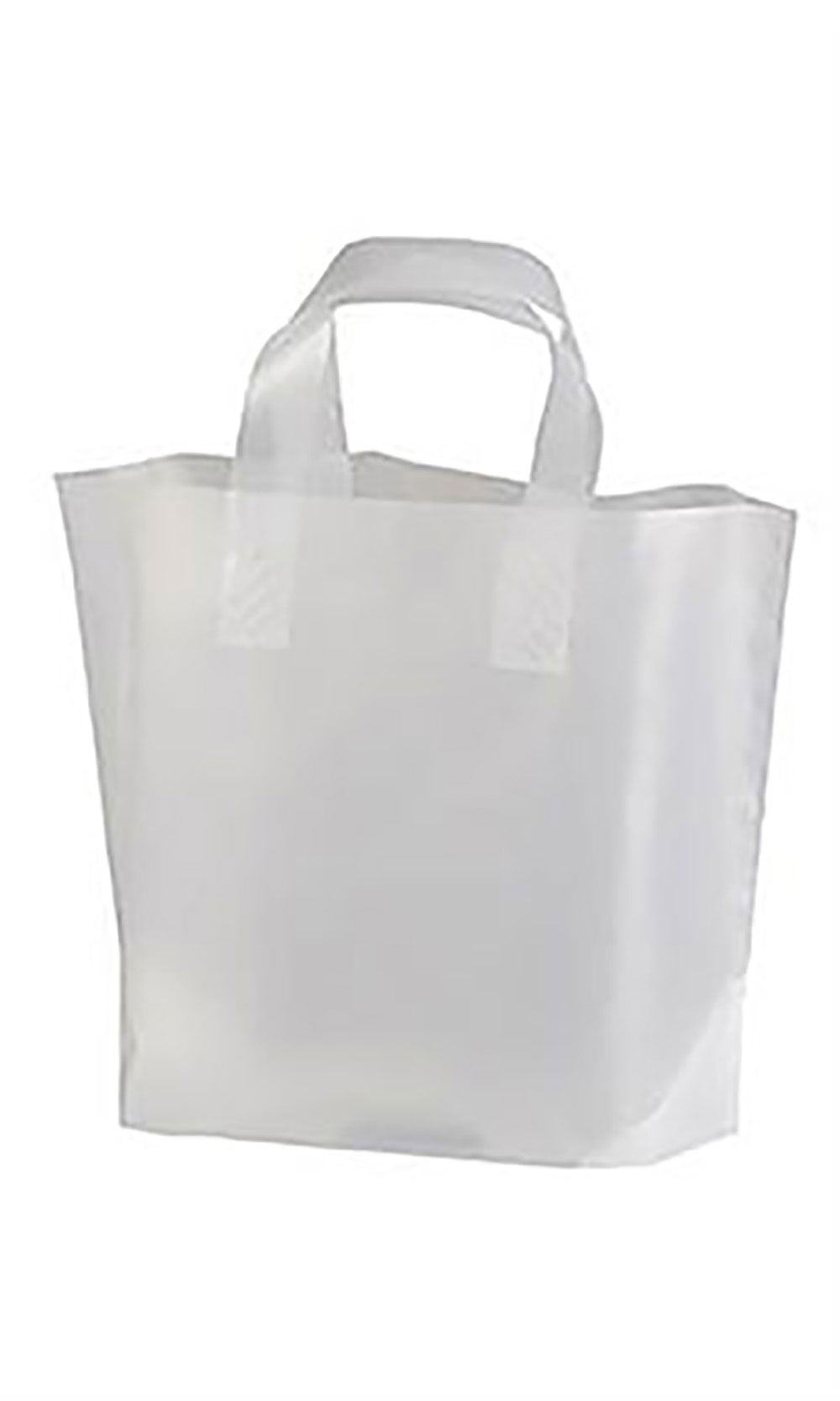 Recycled Clear Frosted Plastic Shopping Bags - (12&quot; x 10&quot; x 4&quot;) Case of 250 - nrd.kbic-nsn.gov