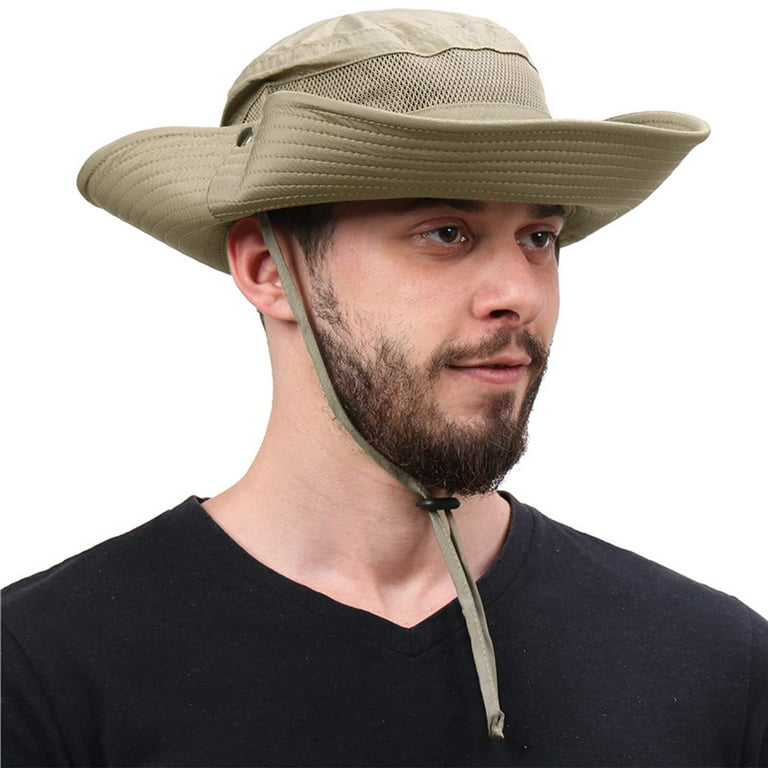 American Trends Sun Hats for Men Women Wide Brim Fishing Hat Summer Bucket Hat Boonie Hat Outdoor UPF 50+ Sun Protection Safari Sun Hat Dark Khaki 