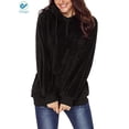 thumbnail image 3 of Deago Women's Athleisure Fuzzy 1/4 Zip Hooded Sweatshirt with Pockets, 3 of 8