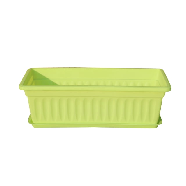 Resina Rectangular Maceta de Siembra Agujero de Drenaje Plantador de Flores Vegetales Bandeja de Plantas de Jardín en Casa Verde 44x19x14cm 3 Piezas seitruly HA6722-01B