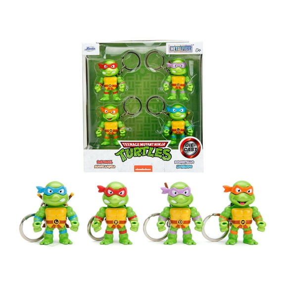 Set of 4 Diecast Figure Key Chains "Teenage Mutant Ninja Turtles" TV Series "Metalfigs" Series Diecast Models by Jada