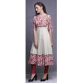 thumbnail image 3 of Bimba Pink Floral Artistic Anarkali Dress Long Indian Ethnic Wear For Women Maxi Kurta Ethnic Kurti X-Small, 3 of 5