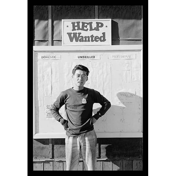 Phil Hara Overseeing the Work Offer Signs- Fine Art Canvas Print (20" x 30")