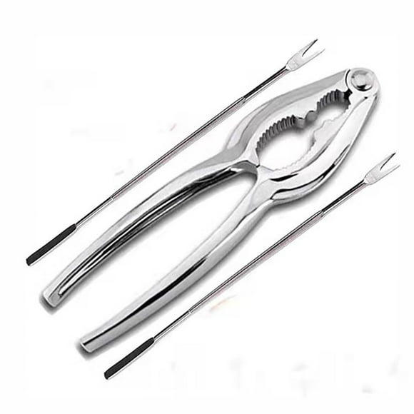 Seafood Tools Set Leg Sheller With 2Pcs Stainless Steel Forks And 1Pc Alloy Lobster Crab Nut Shellfish Lobster Leg Opener Heavy Duty Kitchen Set