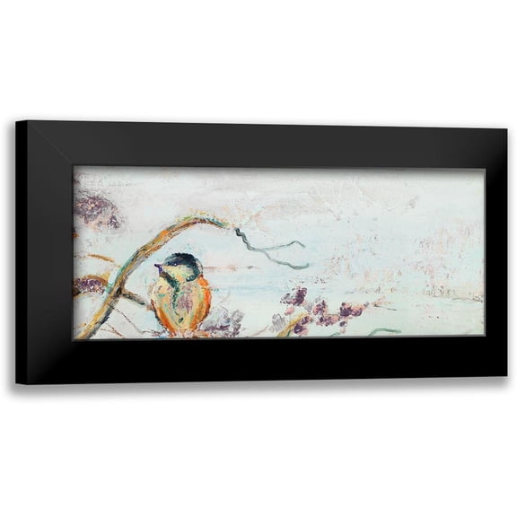Pinto, Patricia 14x8 Black Modern Framed Museum Art Print Titled - Birds on Cherry Blossom Branch II