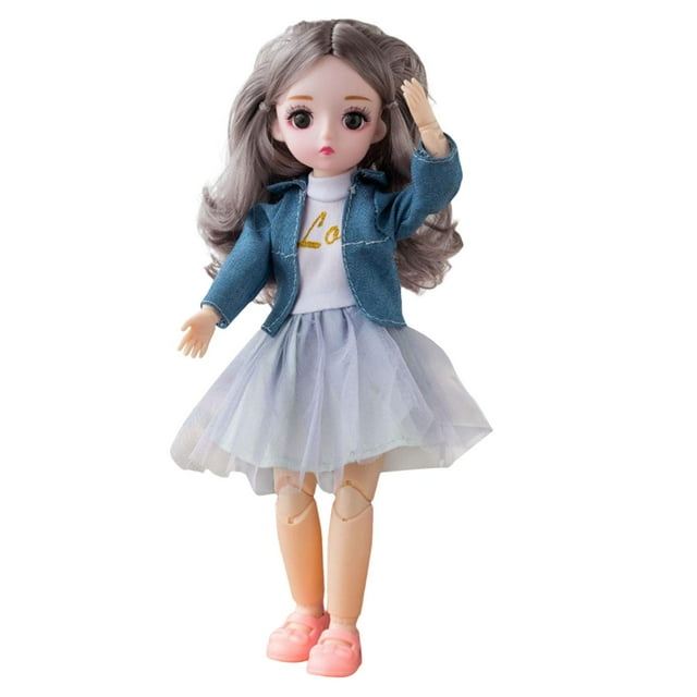 Muñeca BJD 1/6 con ropa, vestido y articulación esférica de 12 pulgadas. Azul