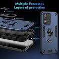 thumbnail image 5 of Phone Case for Motorola Edge 40 Neo Hybrid Case with Ring Kickstand, Heavy Duty Protection Armor Case with Comfortable Grip Support Magnetic Car Mount for Motorola Edge 40 Neo - Navyblue, 5 of 7