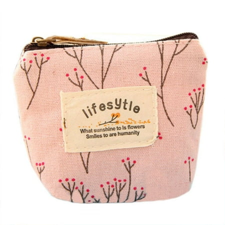 Floral Coin Purse - Holiday TimeMini Floral Canvas Coin Cases Keys Bags Card Change Purse Zip Wallets