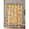 thumbnail image 4 of Fall Shower Curtain Maple Leaves Shower Curtains for Bathroom Thanksgiving Decor, Waterproof Polyester Shower Curtain Set with Hooks, Extra Long 72" x 96" Wood Grain Black White Plaid, 4 of 6
