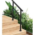 thumbnail image 1 of Interior/Exterior Handrail for 2-3 Steps Black Metal Porch Railing Kit for Concrete Wood and Brick Adjustable Height 30-36in  Durable Aluminum Construction 3 Step, 1 of 7