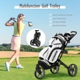 thumbnail image 4 of Goplus Folding Golf Push Cart W/Scoreboard Adjustable Handle Swivel Wheel Grey, 4 of 10