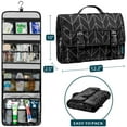 thumbnail image 2 of PAVILIA Travel Hanging Toiletry Bag for Women Men, Extra Large Capacity Makeup Bag Kit, Waterproof Cosmetic Storage Organizer Case for Bathroom Shower, Black Chevron, 2 of 8
