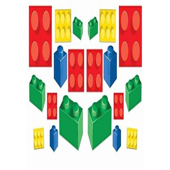Assorted Colors Building Block Cutouts - 20 Pcs.