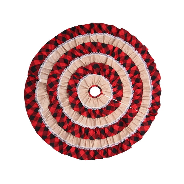 Wosthever Faldas de árbol de Navidad tela lavable cubierta de Base de moda alfombra redonda resistente al desgaste hogar boda habitación dormitorio Kits de decoración para fiestas Wosthever HA068127-00