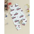 thumbnail image 3 of Liacowi Baby Girls Christmas Romper Infant Girls Sleeveless Santa Claus/Faceless Doll/Truck Print Jumpsuit Newborn Girl Cute Christmas Clothes, 3 of 9