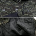 thumbnail image 4 of Men’s Camouflage Button Up Lined Removable Hood Stretch Denim Jean Jacket (Olive, S), 4 of 4